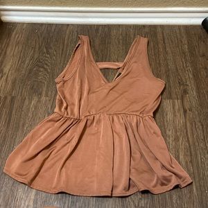 Dark, pink, open back tank top